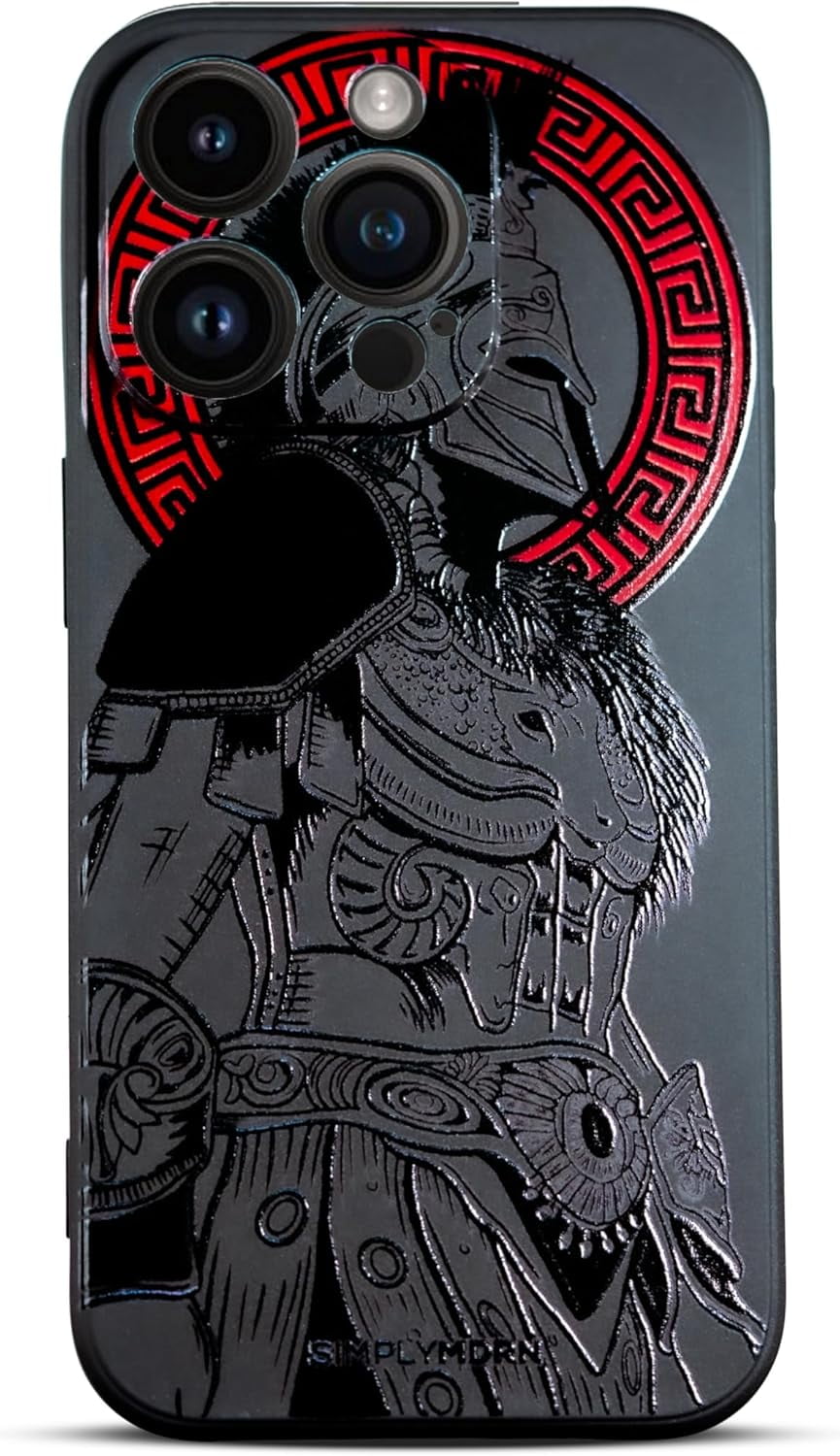 SIMPLYMDRN Slim For IPhone 14 Pro Max Case - Warrior Design - Cool Case For Men - Fighter Assassin Case - Slim And Flexible (Demolisher Black
