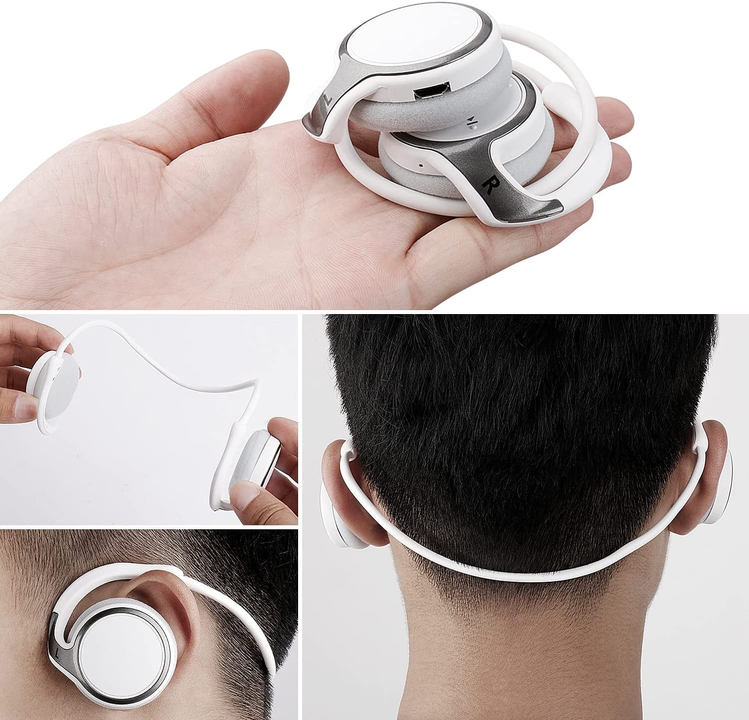 TRAHOOSmall Bluetooth Headphones Wrap Around Head Sports Wireless