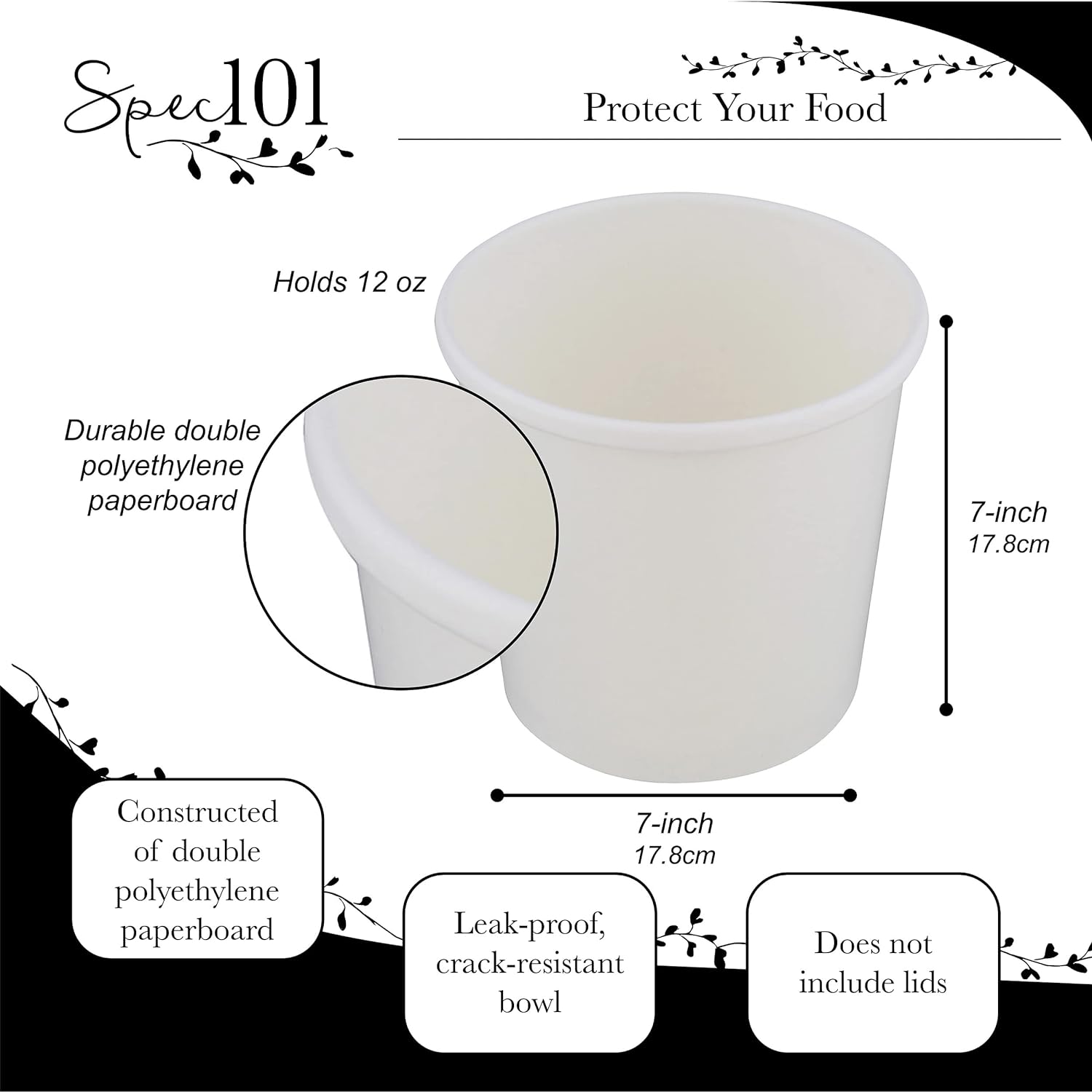 TRAHOOSmall Disposable Soup Bowls Set Paper Bowls Bulk 100 Piece