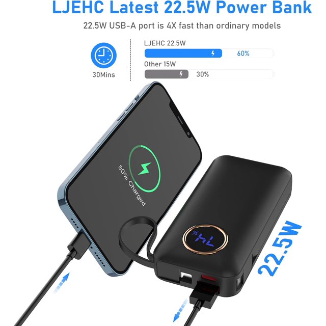 TRAHOOSmall Portable Charger 10000mAh,22.5W Fast Charging Power Bank