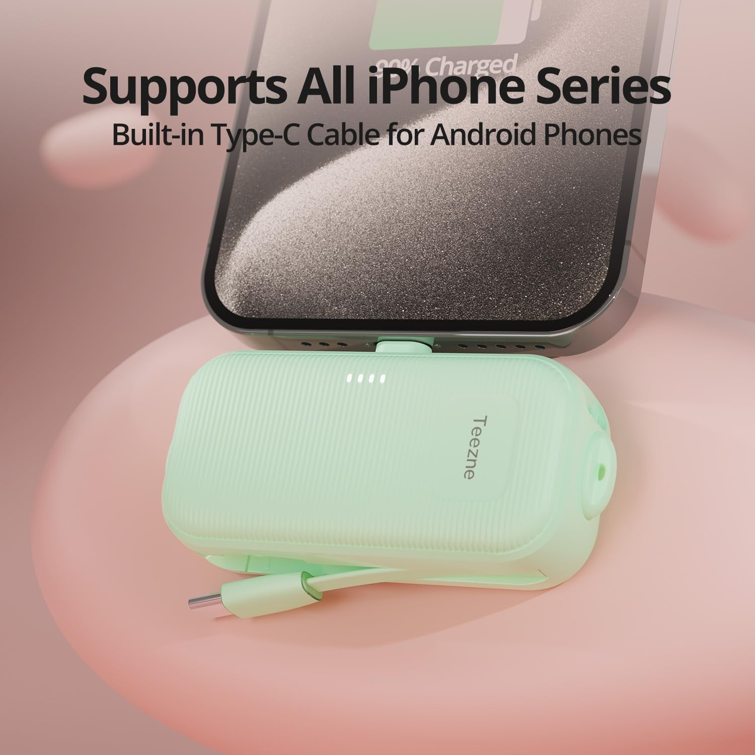 TRAHOOSmall Portable Charger iPhone 4500mAh USBC Power Bank with