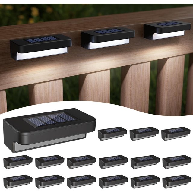 TRAHOOSolar Deck Lights Outdoor 16 Packs, LED Solar Step Light