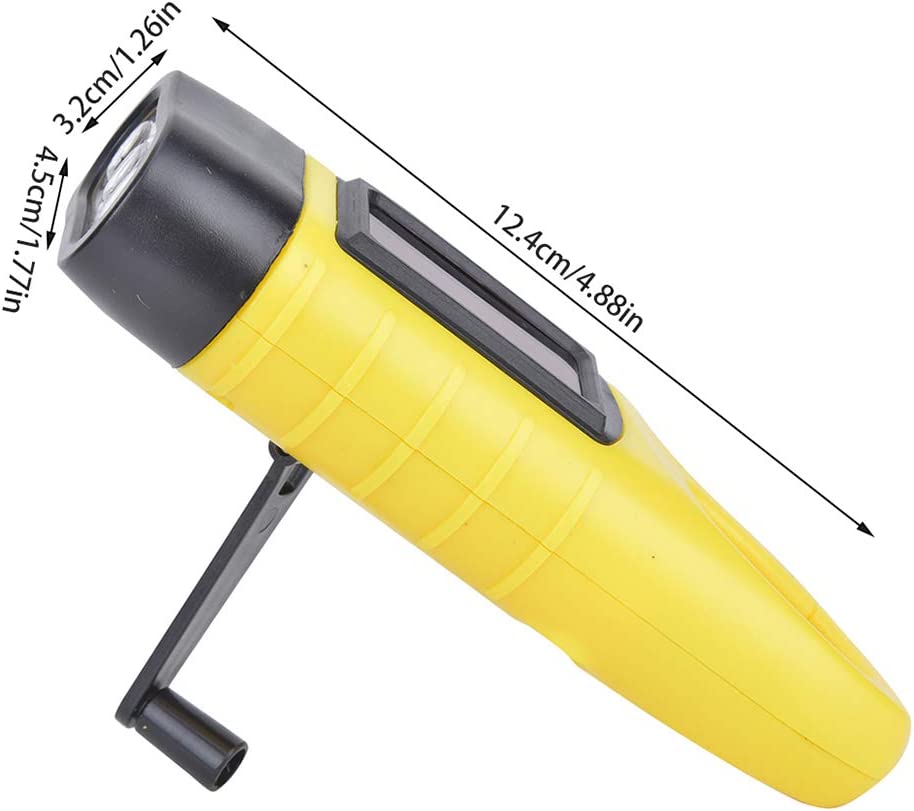 TRAHOOSolar Hand Crank Flashlight, AT5503 ABS Portable LED Torch Hand