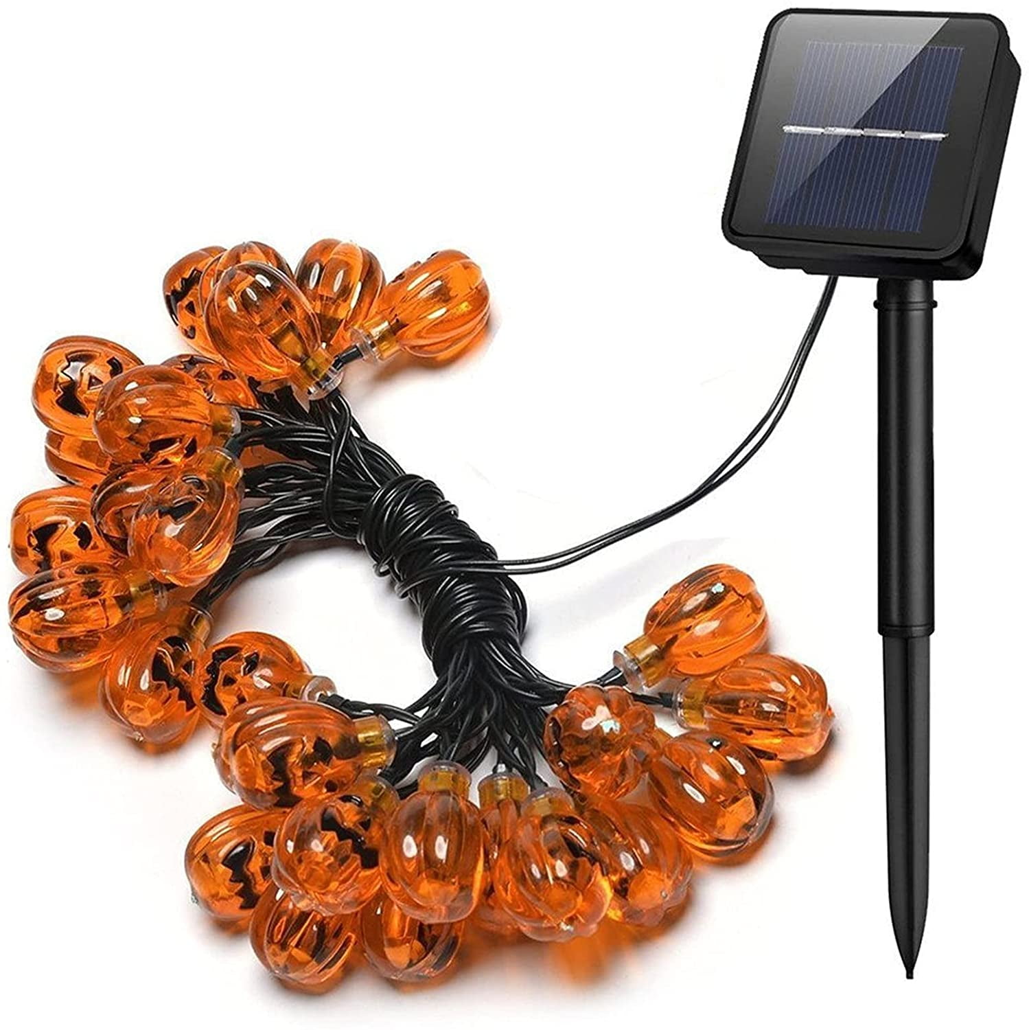 Solar Powered Outdoor Halloween Pumpkin Lantern String Lights