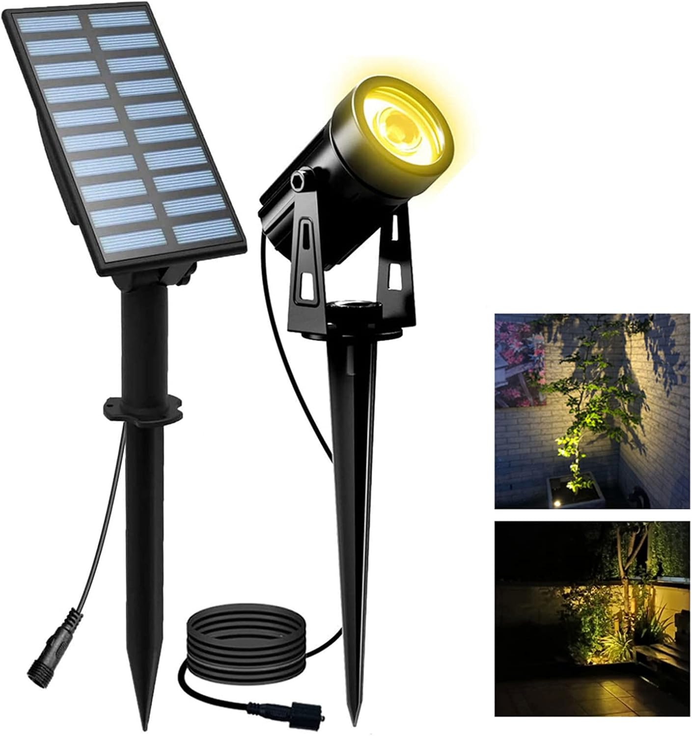 TRAHOOSolar Spotlights Outdoor Waterproof, Solar Landscape Spotlights