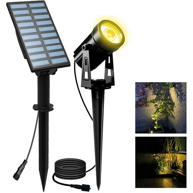 TRAHOOSolar Spotlights Outdoor Waterproof, Solar Landscape Spotlights