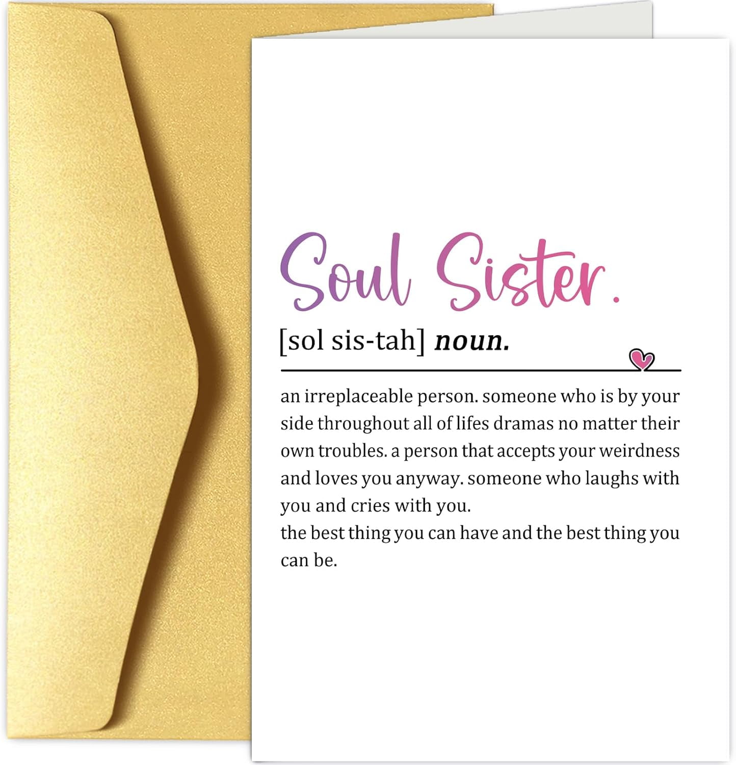 TRAHOO-Soul Sister Definition Card, Funny Friendship Card for Bestie ...