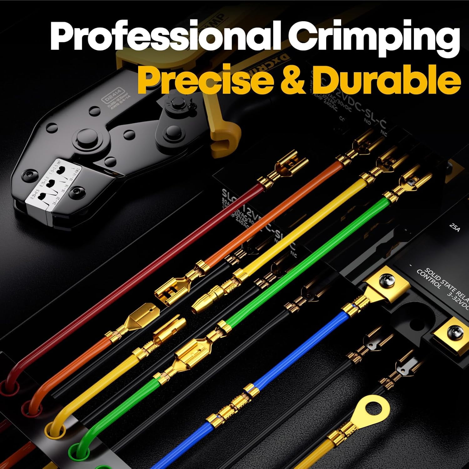 TRAHOOSpade Connector Crimping Tool Kit, Crimping Tool Kit with Wire