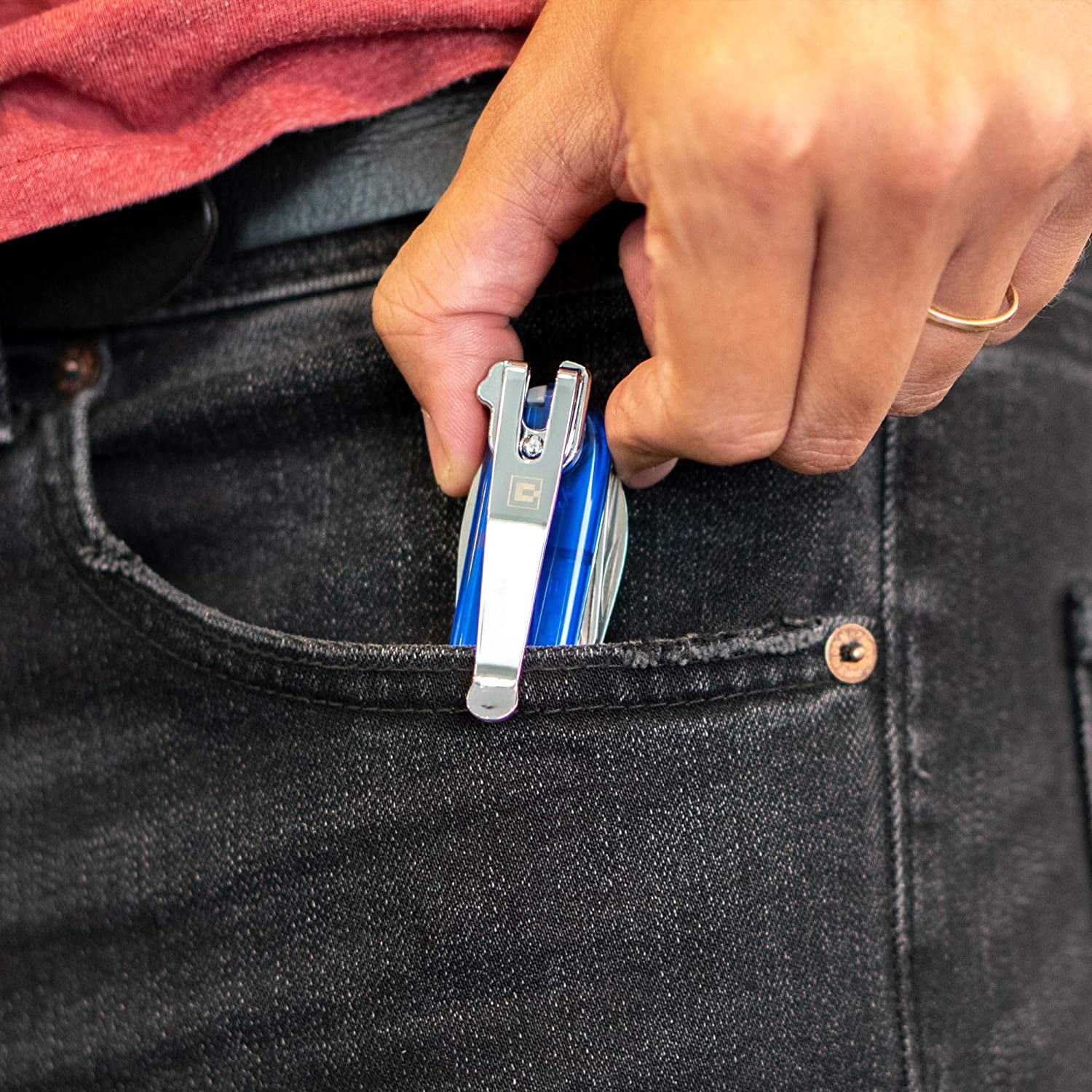 TRAHOOSwissQlip Deep Carry Pocket Clip Compatible with 91mm Victorinox