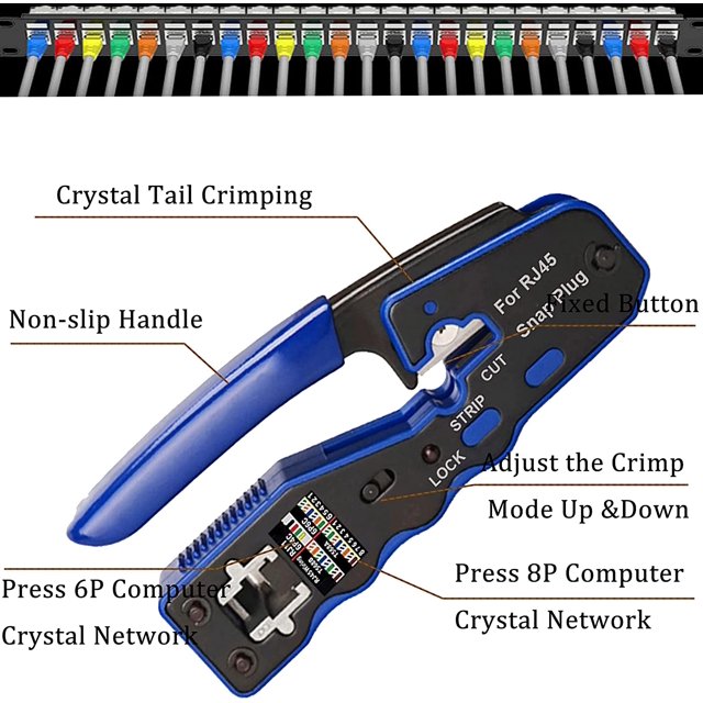 TRAHOOTAIWAIN CAT5 Crimping Set Network Crimp Tool Kit for RJ45/CAT6