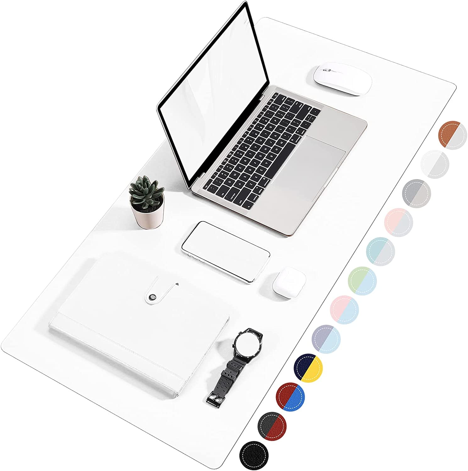 TRAHOOTOWWI Dual Sided Desk Pad, Large Desk Mat, Waterproof Desk