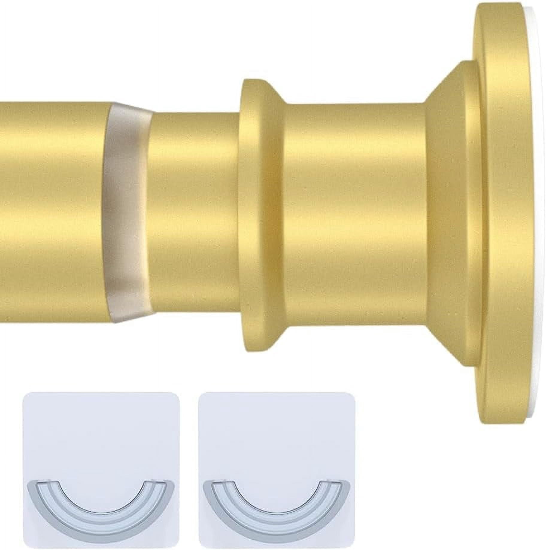 TRAHOO-Tension Rod for Windows 28 To 48 Inch Adjustable Small Shower Curtain Rod,Gold