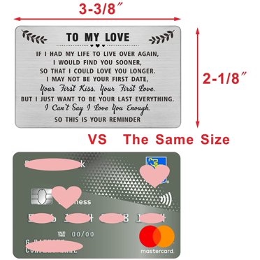 To My Love Engraved Wallet Card Gift For Men Husband Boyfriend