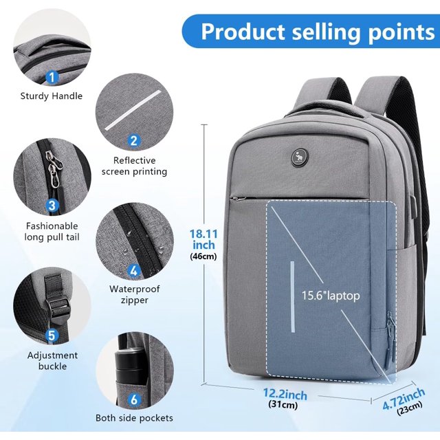 TRAHOOTravel Laptop Backpack, Lightweight Business Work Backpack for