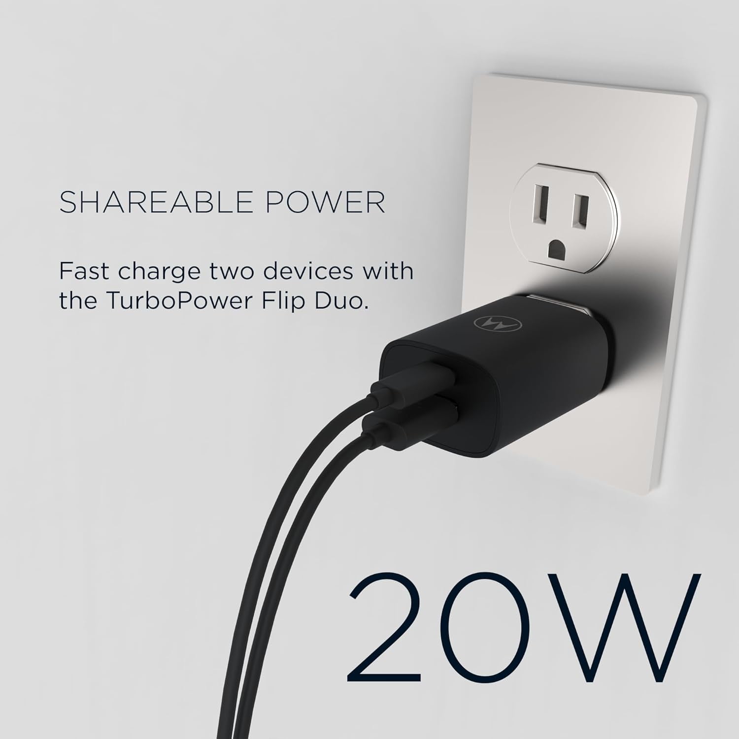 TRAHOOTurboPower Flip Duo Ultra Compact, Travel Friendly Dual Port