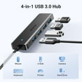 TRAHOOUSB 3.0 Hub, 4 Ports USB A Splitter UltraSlim USB Expander for