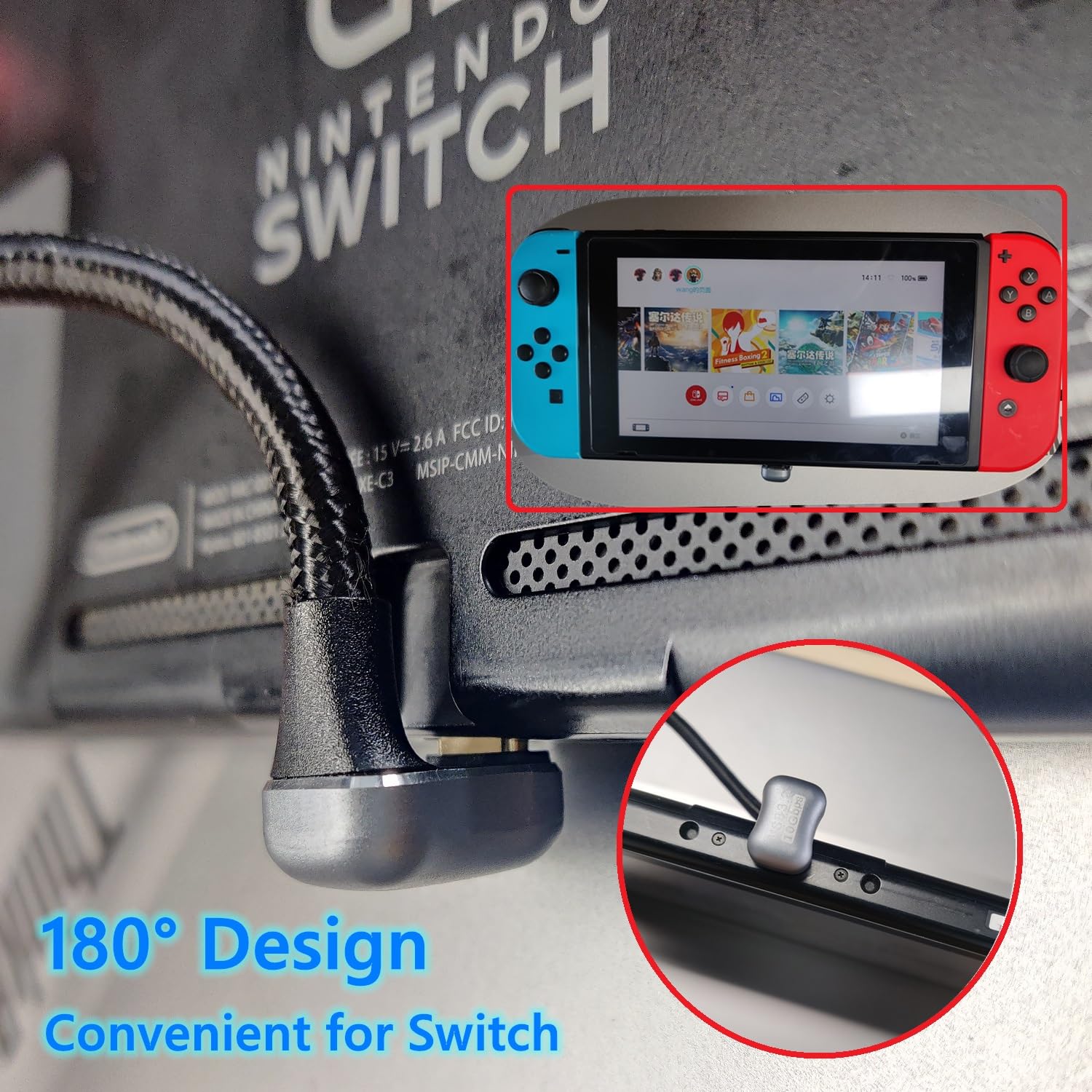 TRAHOOUSB C to C Cable, 180 Degree U Shaped USB3.2 Type C 100W Fast