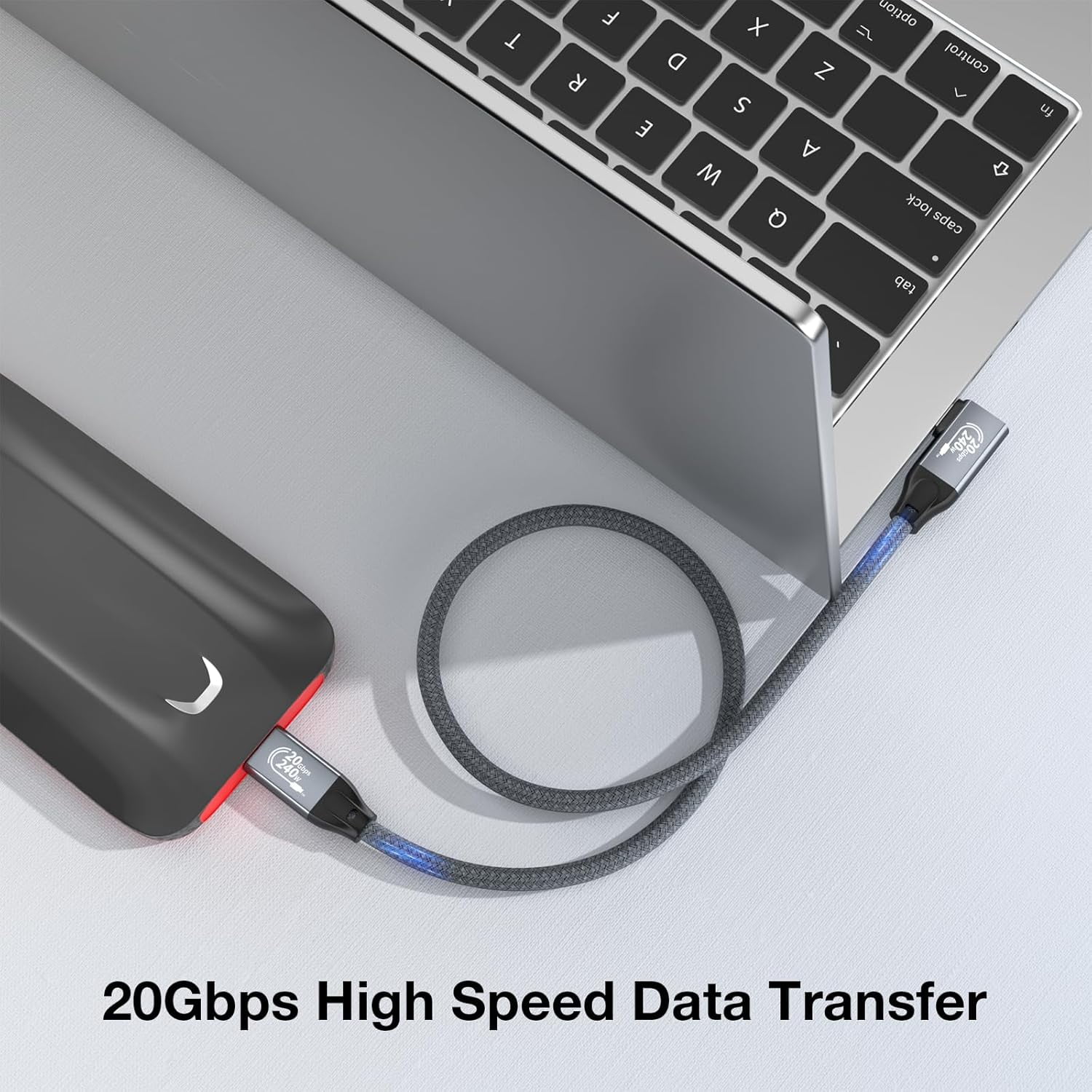 TRAHOOUSB C Data Cable 3.3Ft, USB C 3.2 Gen 2 Cable 20Gbps Data