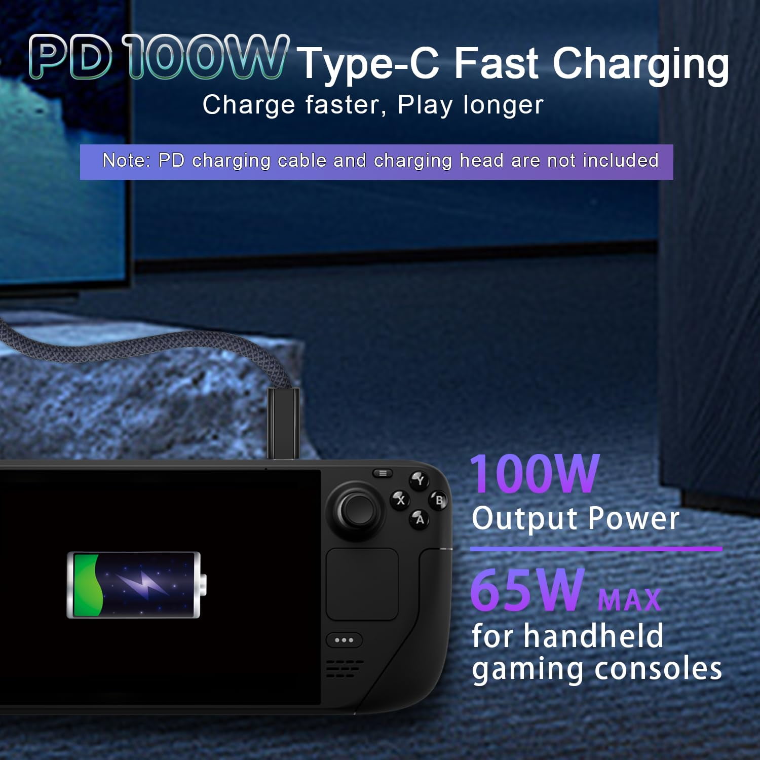 TRAHOOUSB C to HDMI 100W 1.8M/6FT Charging Cable Dock for Steam Deck