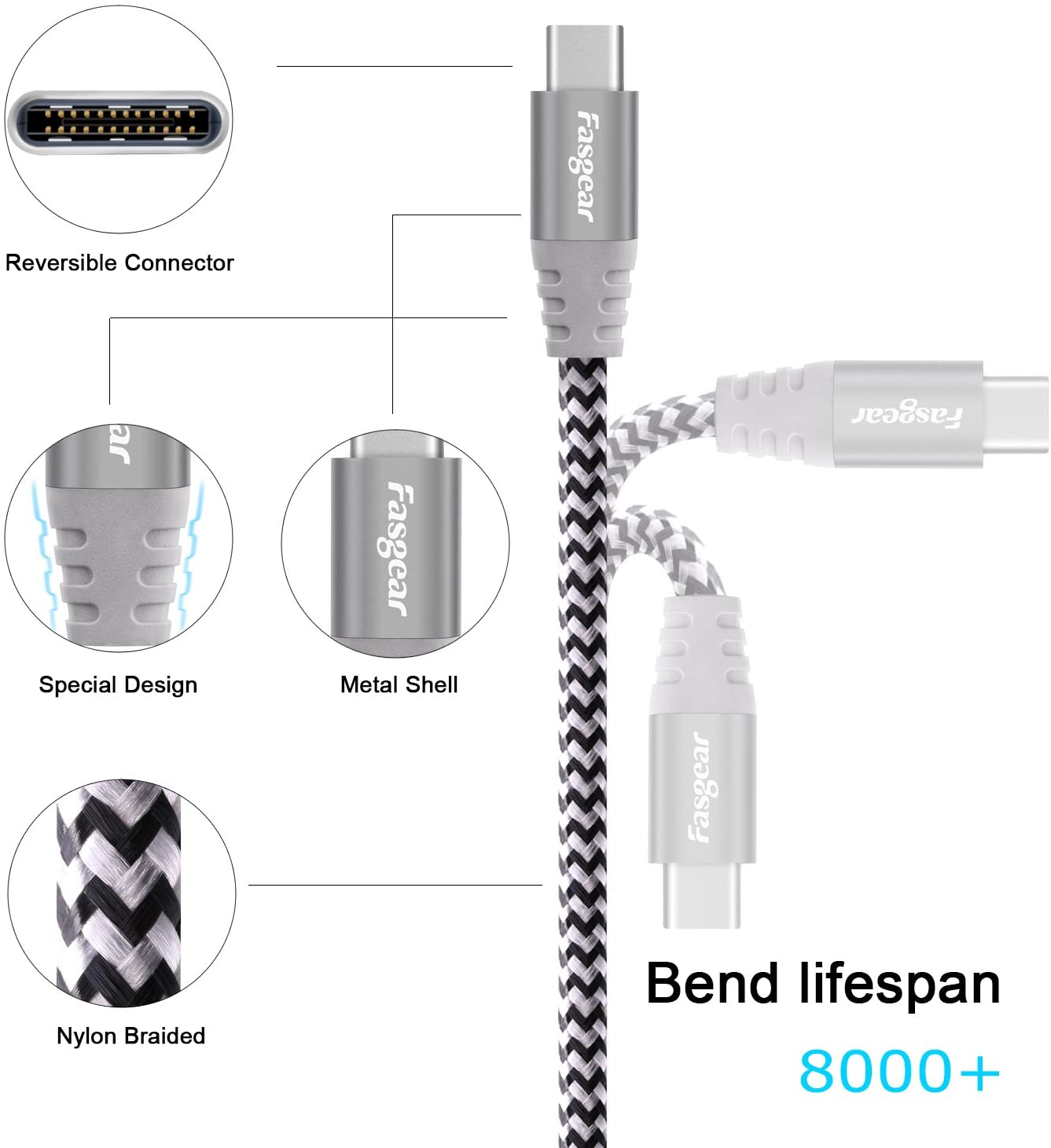 TRAHOOUSB C Printer Cable 16ft Long Type C to USB B Midi Cable Nylon