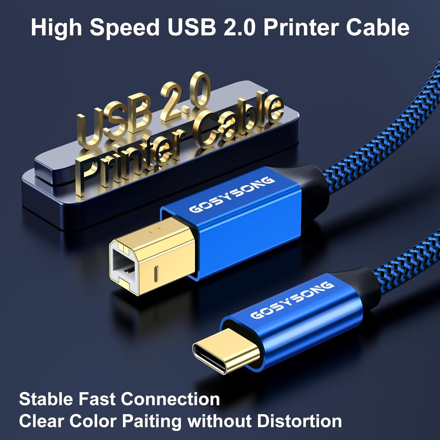 TRAHOOUSB C Printer Cable 20ft, High Speed USB C to B Printer Cable