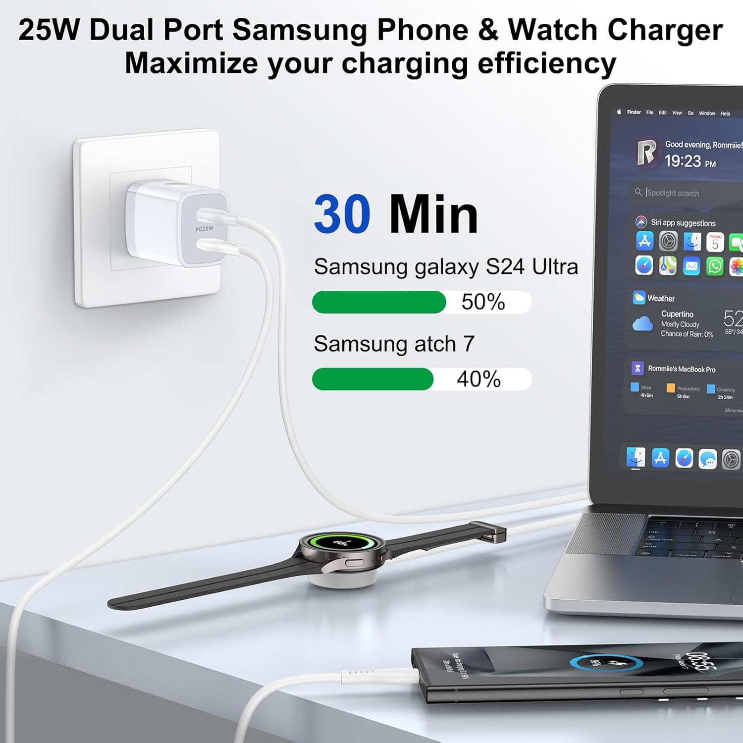 TRAHOOUSB C Samsung Watch Charger Fast Charging Cable for