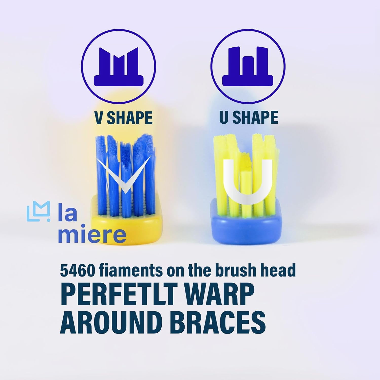 TRAHOO-V-Shaped + U-Shaped Orthodontic Toothbrush Soft Bristle (4pcs ...