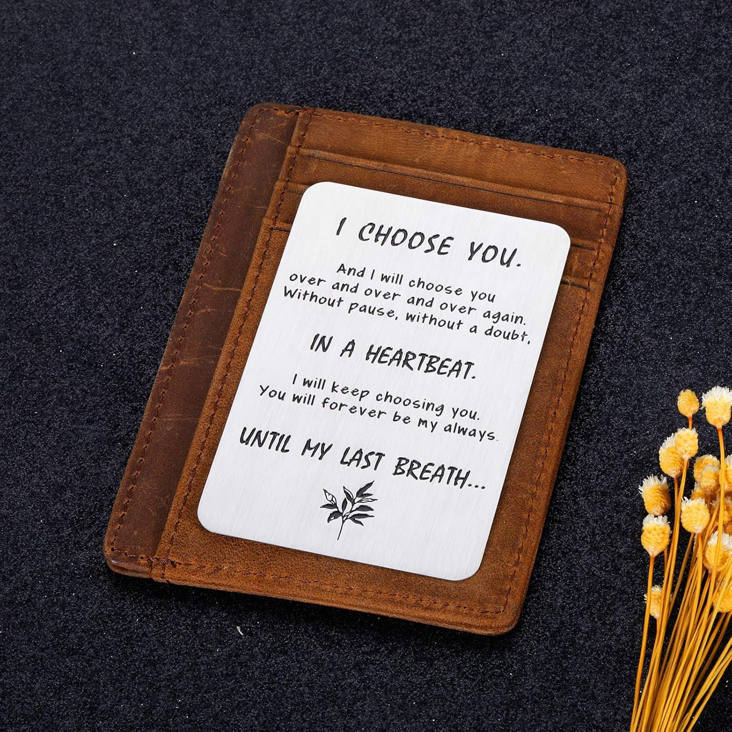 TRAHOOValentine Wallet Card Insert for Husband Boyfriend Men from Wife