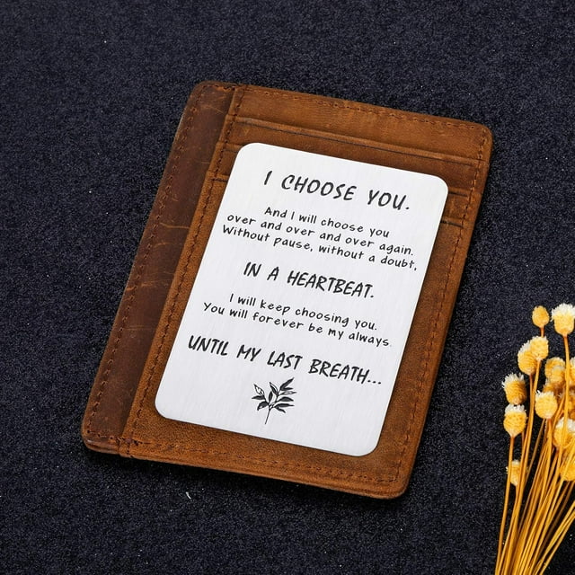 TRAHOOValentine Wallet Card Insert for Husband Boyfriend Men from Wife