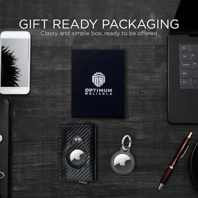 TRAHOOWallet for Men Carbon Fiber Credit Card holder and metal