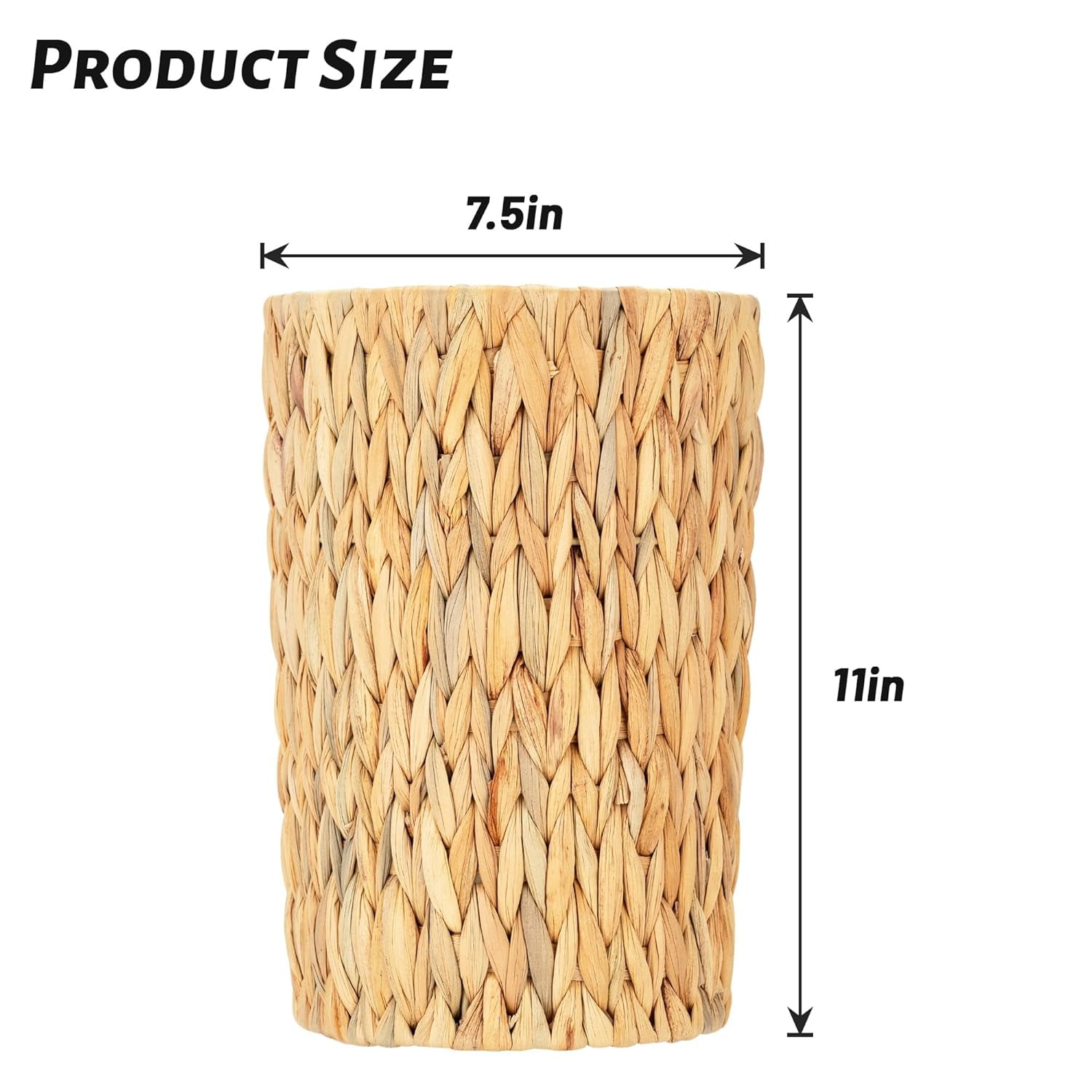 TRAHOOWicker Trash Can, Bathroom Trash Can, Wicker Trash Can with