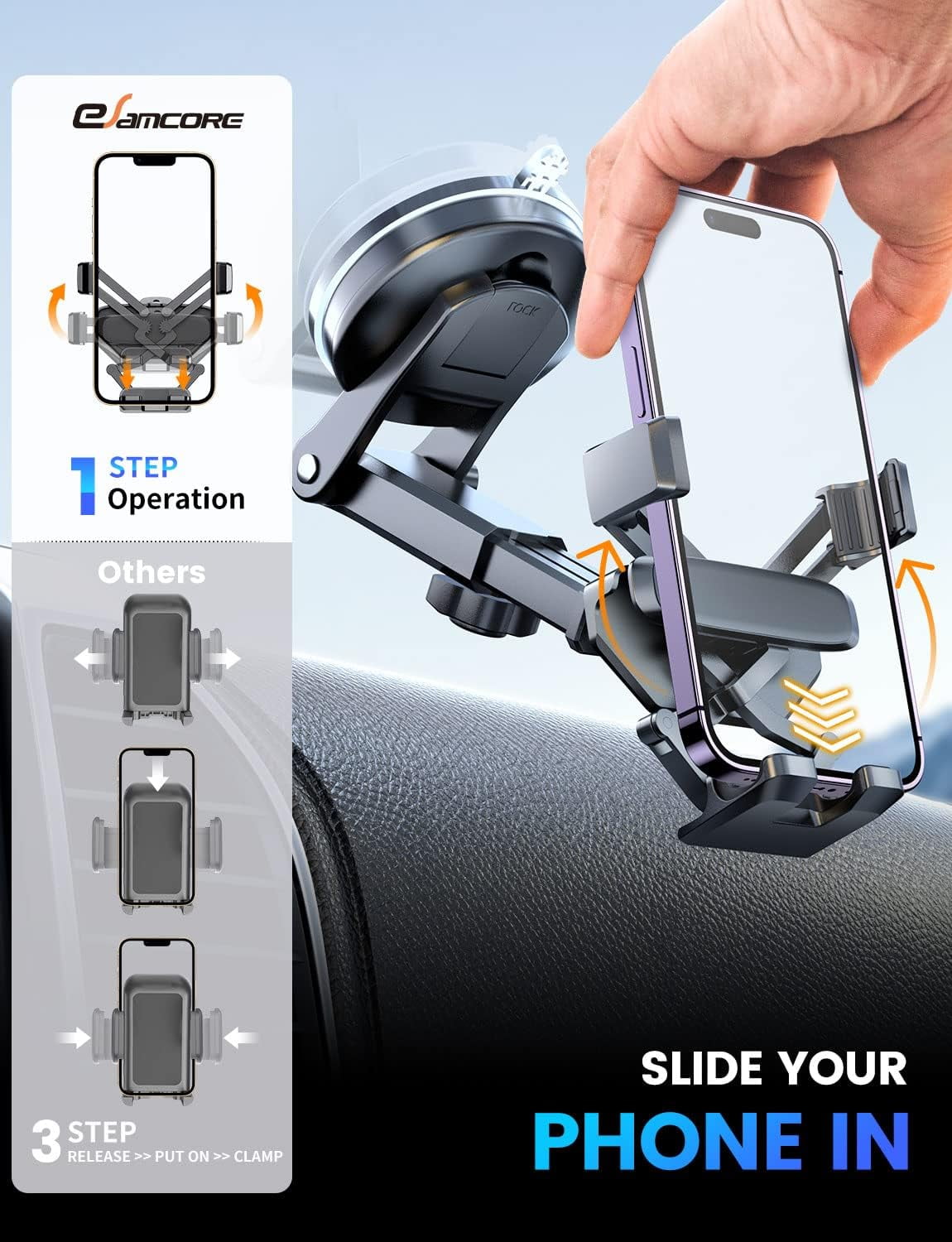 TRAHOOWindshield Phone Mount for Car, Car Vent Phone Mount Gravity