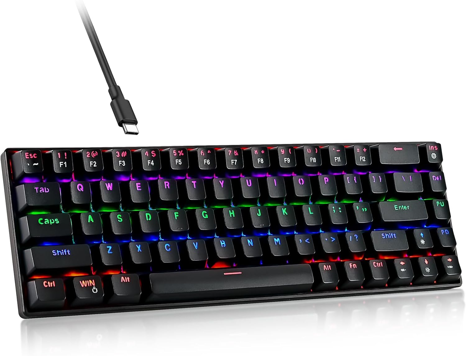 TRAHOO-Wired Mechanical Gaming Keyboard - 67 Keys Ultra-Compact Mini ...