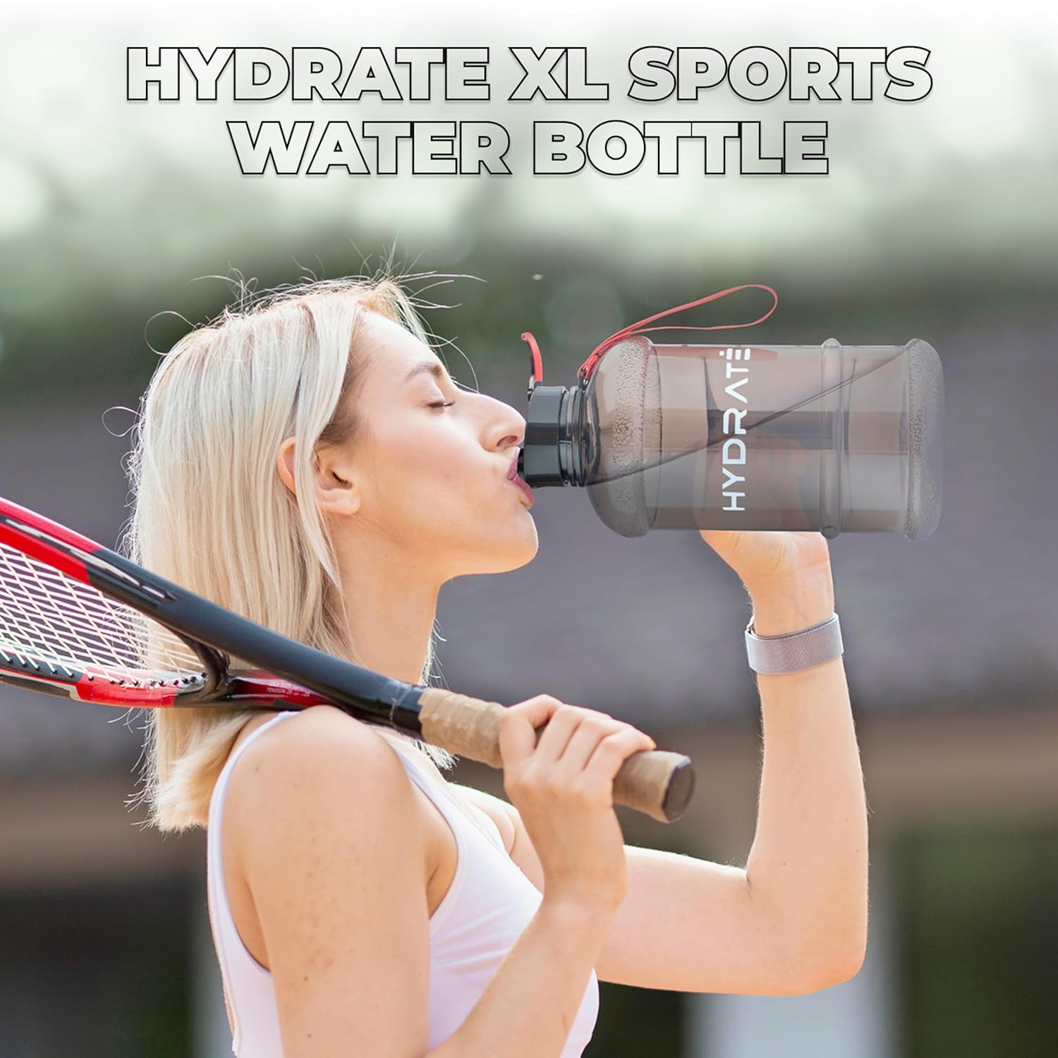 TRAHOOXL Jug 43 Oz,74 Oz 128 Oz Water Bottle BPA Free, Leak Proof