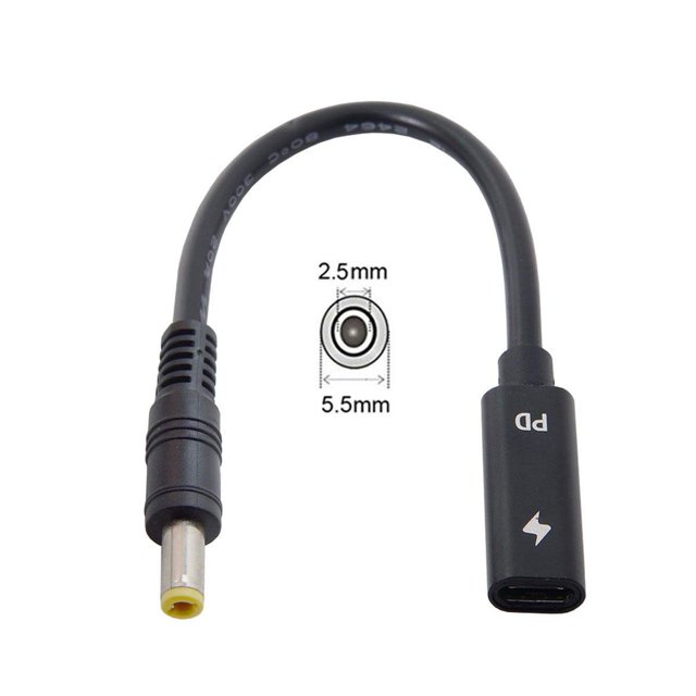 TRAHOOXiwai Type C USBC Female Input to DC Power PD Charge Cable fit