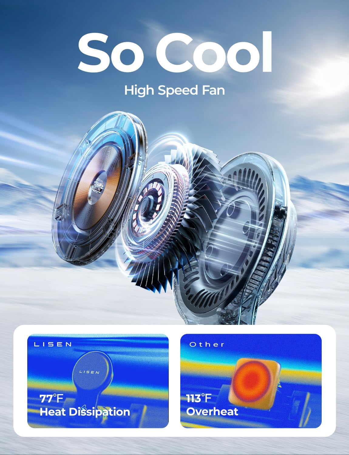 TRAHOOfor 15W MagSafe Car Mount Charger with Cooling, (First