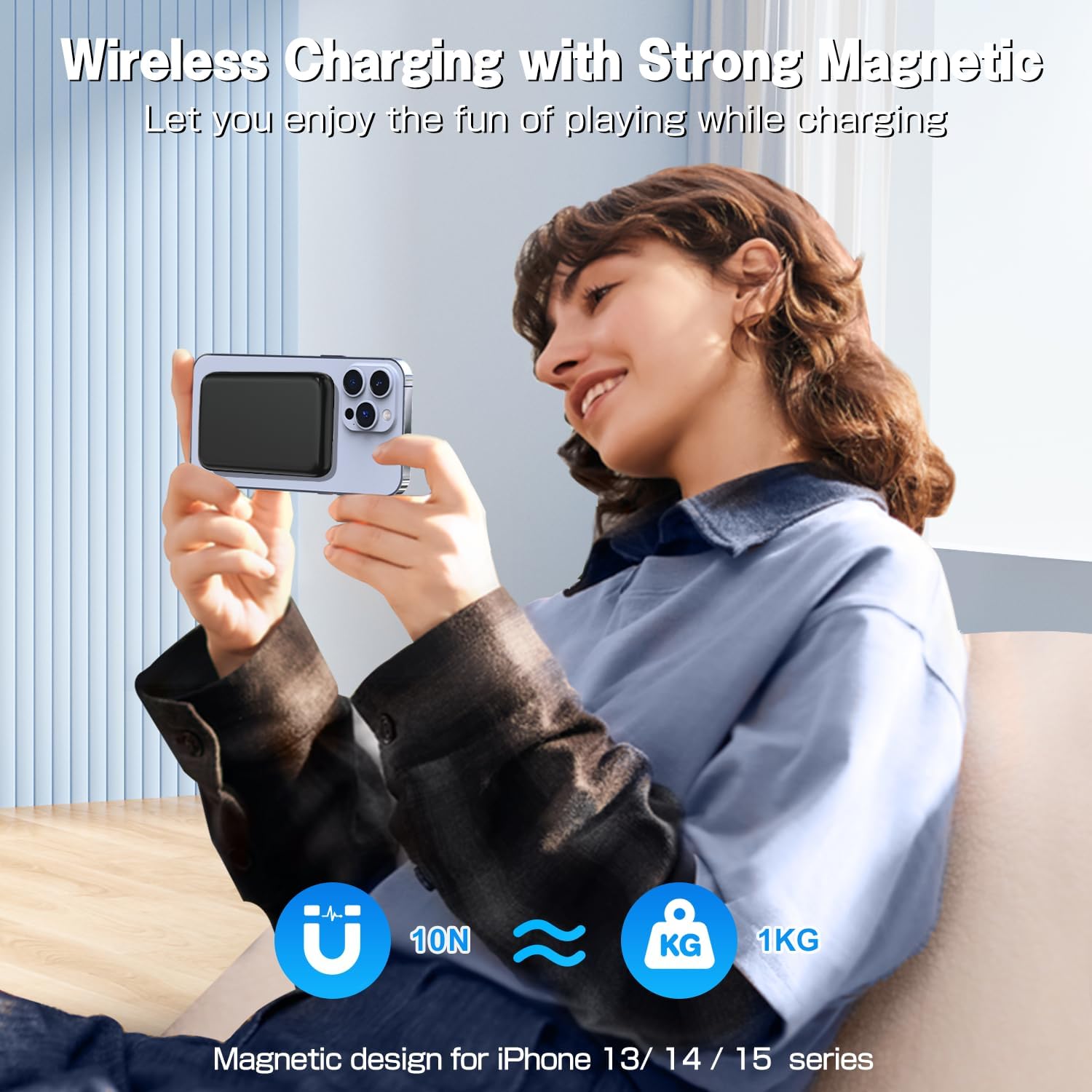 TRAHOOfor MagSafe Portable Charger, 5000mAh Wireless Power