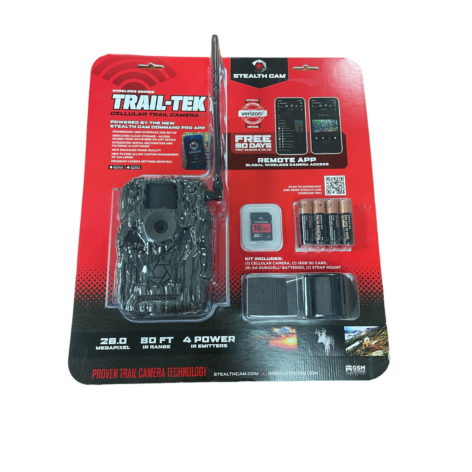 TRAILTEK Cellular Camera 26MP Stealth Cam STCFVRZW Verizon