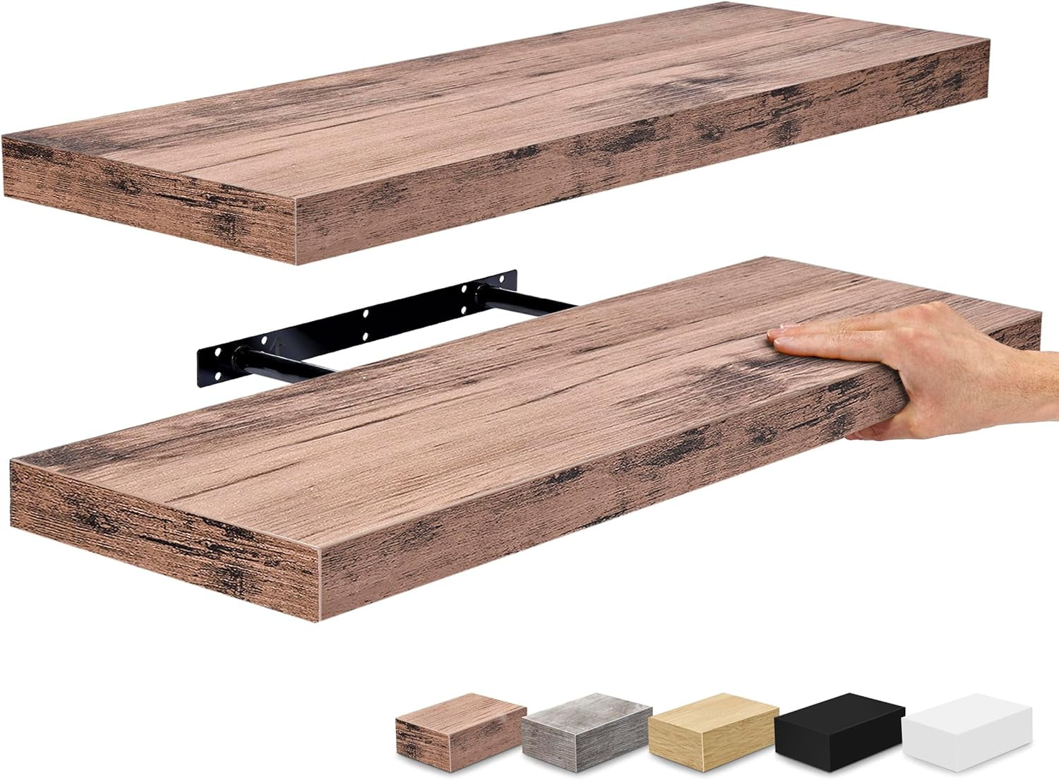 TRAILBLOOM Floating Shelves for Wall - 24 Inch Wall Shelves for Bedroom ...