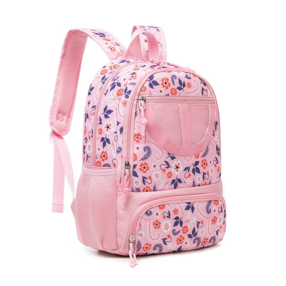 TRAILKICKER Backpack with Pencil Case - 16Inch Lightweight All-in-One School Backpack for Boys & Girls, College Laptop Bag, Pink Rucksack for Travel & Work