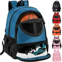 TRAILKICKER Mesh blue Basketball Soccer Bag Backpack Sports Volleyball Football Bag with Ball and Shoe Compartment for Boys Girls Man Women Ball Equipment Bag All Sports Venue