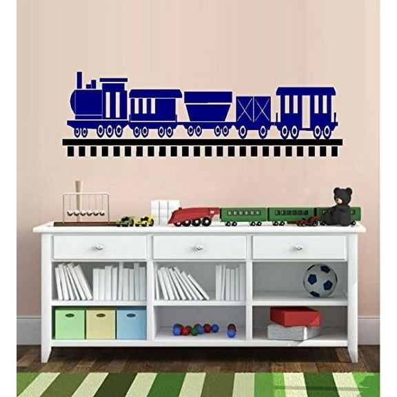 TRAIN #44 (add TRACKS option) Wall or Window Decal (BLUE TRAIN)