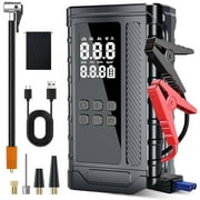 TRAKAR Jump Starter with Air Compressor,5000A Peak Car Battery Jump Starter(9.0 Gas/8.0L Diesel) 150PSI 14.8V Jump Box Car Battery Jumper Starter Portable with Jumper Cables,Power Bank,LCD Display