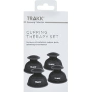 TRAKK Cupping Therapy Set- Silicone- Deep Tissue Therapy- 4 Pack, Black