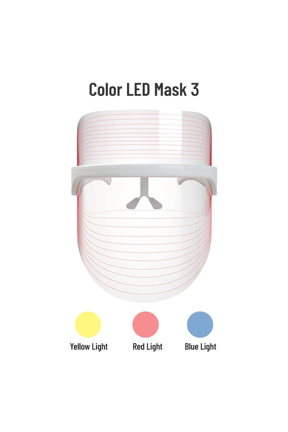 TRAKK LED Face Mask Light  3 Color LED Mask for Skincare  Red, Blue, Yellow Light Mask for Face  Rechargeable Light Face Mask for Acne, Wrinkles & Glow