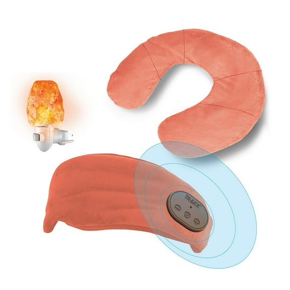 TRAKK Ultimate Relaxation 4-in-1 Kit Premium Set with Himalayan Salt Neck Wrap, Eye Mask and Night Lamp