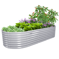 thumbnail image 1 of TRAMULL 8X3X2ft Galvanized Raised Garden Bed, Oval Above Ground Modular Metal Outdoor Planter Boxes(Quartz Grey), 1 of 4