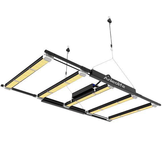 TRAMULL Stretchable 300W LED Full Spectrum Dimmable Hydroponic Garden Grow Light/ Grow light for Plant 3x4ft Coverage(Black))