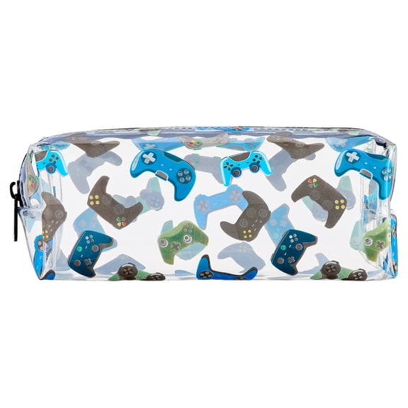 Pen+Gear Clear Gamer Icon Pencil Pouch, Multicolor