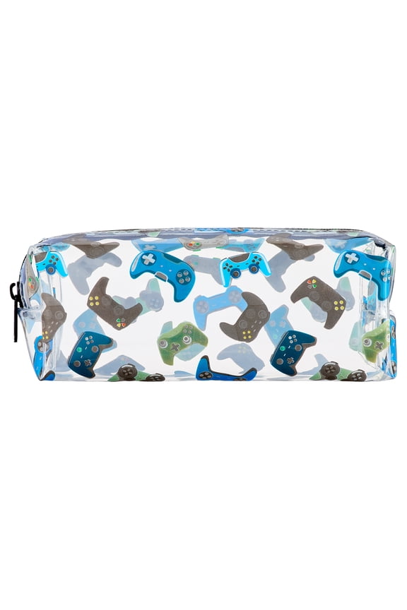 Clear Gamer Icon Pencil Pouch, Multicolor